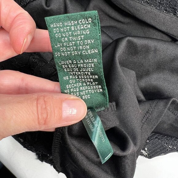 Lauren Ralph Lauren Black Lace Maxi Dress Evening Gown Sequin Detail Formal 2 - Picture 7 of 11